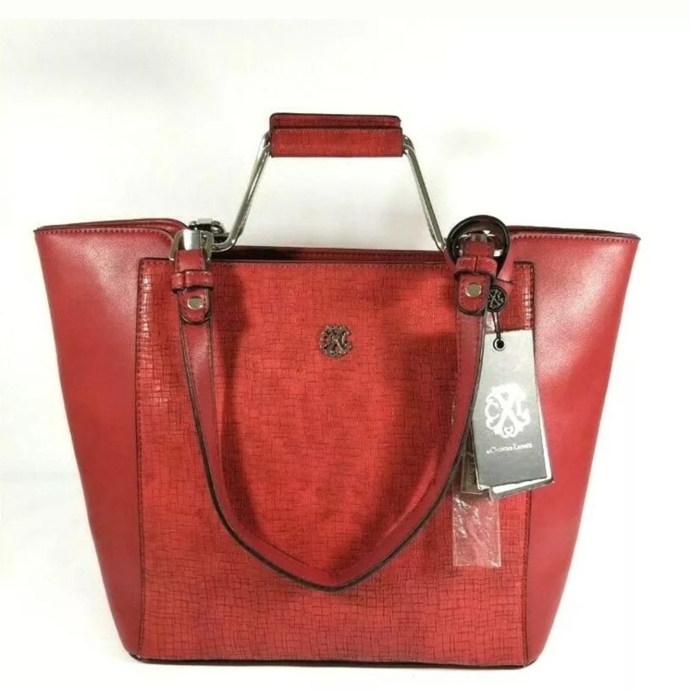Christian LaCroix Red Violette Tote Handbag